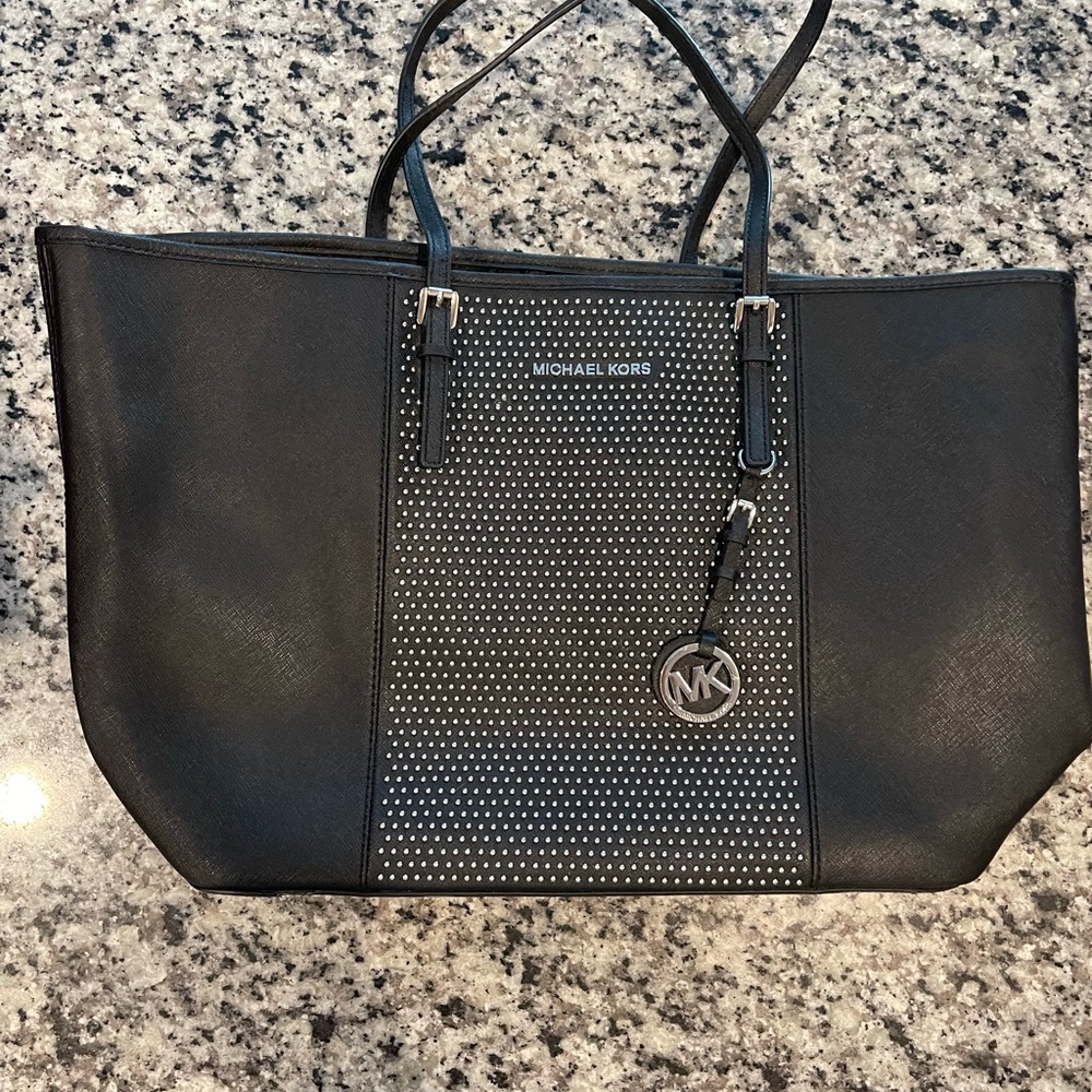 Michael Kors Medium Jet Set Studded Travel Tote